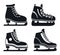 Boot ice skates icon set, simple style