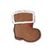 Boot shaped traditional christmas gingerbread cookie isolated over white background