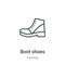 Boot shoes outline vector icon. Thin line black boot shoes icon, flat vector simple element illustration from editable farming