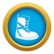 Boot for snowboarding icon blue vector isolated