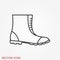 Boot vector icon, high shoe icon, working boot icon
