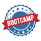 BOOTCAMP text on red blue ribbon stamp