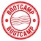 BOOTCAMP text written on red round postal stamp sign