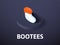 Bootees isometric icon, isolated on color background