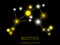Bootes constellation. Bright yellow stars in the night sky. A cluster of stars in deep space, the universe. Vector illustration