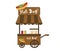 Booth stand hot dog vendor vector