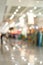 Booth store front in hall exhibition trade fair, image blur