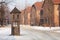 Booth where the SS man responsible for conducting the roll-call and collecting reports in Auschwitz.