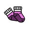 bootie socks baby cloth color icon vector illustration