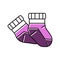 bootie socks baby cloth color icon vector illustration