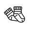 bootie socks baby cloth line icon vector illustration