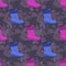 Boots against the background of stains of dirt paint. Seamless pattern.