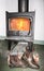 Boots drying in front of fire