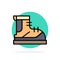 Boots, Hiker, Hiking, Track, Boot Abstract Circle Background Flat color Icon