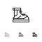 Boots, Hiker, Hiking, Track, Boot Bold and thin black line icon set