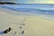 Boots left on the beach