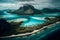 Bora Bora Aerial view. Tahiti, French Polynesia.generative ai