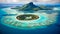 Bora bora atoll in French Polynesia. Generative AI