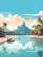 Bora Bora Bliss: Abstract Travel Poster of Polynesian Paradise