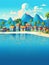 Bora Bora Bliss: Abstract Travel Poster of Polynesian Paradise