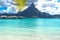 Bora Bora Island, French Polynesia. A true paradise with turquoise water. Destination sought by couples on honeymoon.