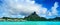 Bora Bora island panorama with resort and lagoon