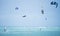 Boracay island, Philippines - January 25: kitesurfers enjoying wind power on Bulabog beach.