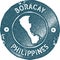 Boracay map vintage stamp.