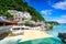 Boracay, Philippines - Nov 18, 2017 : West Cove Resort surrounding tropical sea, which is famous landmark in Boracay Island in the