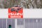 Bordeaux , Aquitaine / France - 02 21 2020 : Isuzu service pick up Cross 4 wheel drive car sign logo Brand truck dealership