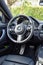 Bordeaux , Aquitaine / France - 03 30 2020 : BMW M3 car interior showing black steering wheel