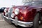 Bordeaux , Aquitaine / France - 06 10 2020 : Jaguar oldtimer car front hood classic detail of vintage vehicle