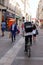 Bordeaux , Aquitaine / France - 09 18 2019 : Uber eats delivery bike man backpack bike cycle Order delivery from your favorite