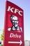 Bordeaux , Aquitaine / France - 10 11 2019 : kfc Kentucky Fried Chicken Restaurant drive Sign fast food restaurant logo chain