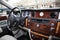 Bordeaux , Aquitaine / France - 11 13 2019 : Rolls Royce Phantom wooden Luxurious steering wheel dashboard closeup automobile