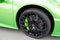 Bordeaux , Aquitaine / France - 11 18 2019 : Lamborghini Huracan shape details black front wheel disk brake Italian design