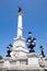 Bordeaux city Quinconces square with Girondins fountain in France