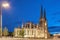 Bordeaux with famous Saint-Andrew cathedral in the evening, France