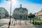 Bordeaux, France, 8 may 2018 - People passing the Bourse Maritime building at the riverside of Bordeaux