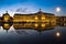 Bordeaux, France, Illuminated Reflection In Water At Place De La