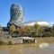 Bordeaux, France - Modern architecture of the Cite du Vin wine museum building in Bordeaux, France