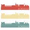 Bordeaux Skyline Silhouette City Stamp Vector Color Vintage Set Logos Clip Art.