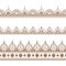 Border brown henna elements in Indian mehndi style for card or tattoo. Vector illustration isolated