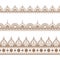 Border brown line lace mehndi elements in Indian style for card and tattoo isolated