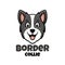 Border Collie Cute Cartoon Dog Logo for Pet Shop Pet Care Animal