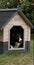 Border Collie Dog in its Dog House, male, Picardy in France
