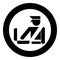 Border control concept Customs officer check baggage Detailed luggage control Baggage control sign icon in circle round black