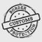 Border Customs Protection rubber stamp isolated.