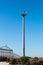 Border Fence Separating San Diego and Tijuana with Security Tower