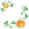 Border pattern with bright orange pumpkins